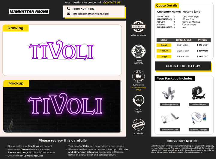 LED Neon Sign for Hosang jung