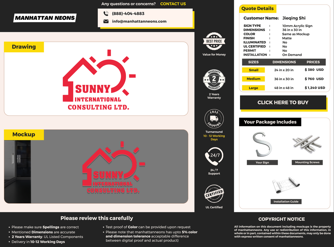 10mm acrylic sign for Jieqing Shi