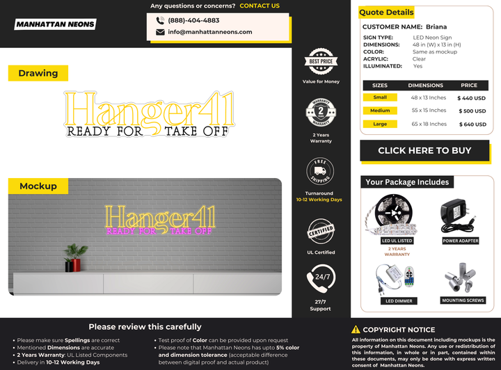 LED neon sign for Briana