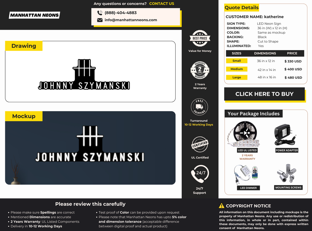 LED Neon Sign For katherine