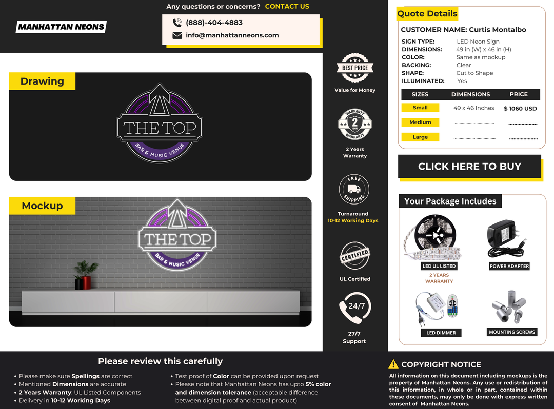 LED Neon Sign for Curtis Montalbo