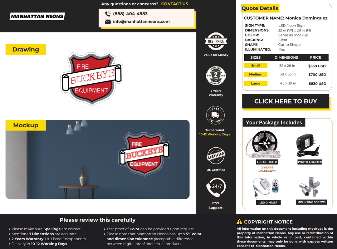 Led Neon Sign for Monica Dominguez