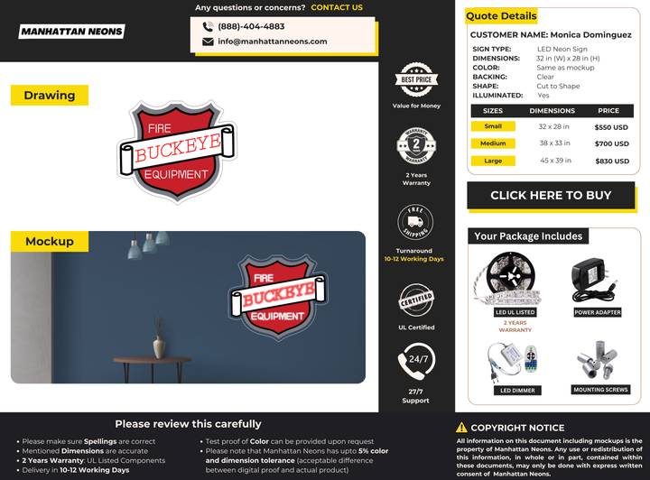 Led Neon Sign for Monica Dominguez