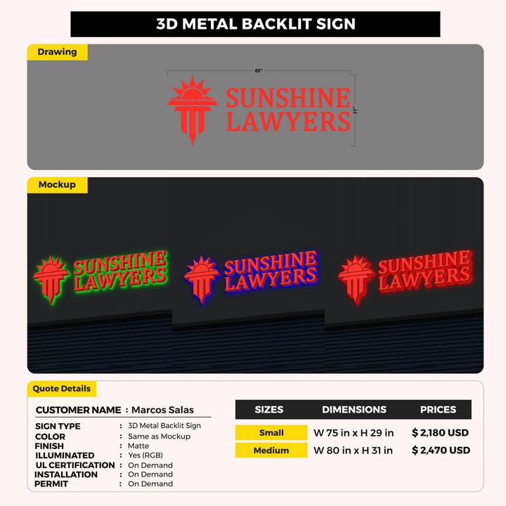 Custom Signs for Marcos Salas