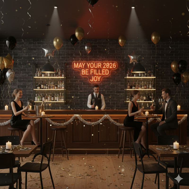 May Your 2026 Be Filled with Joy LED Neon Sign by Neon.Shop for festive décor