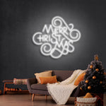 Merry Christmas Typo Neon Sign by Neon.Shop glowing in quirky vibrant LED colors for festive décor.”