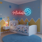 Michelle Name LED Neon Sign in customizable LED tubing, personalized wall-mounted name light décor by Neon.Shop for bedrooms, events, and gifts.