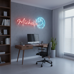 Michelle Name LED Neon Sign in customizable LED tubing, personalized wall-mounted name light décor by Neon.Shop for bedrooms, events, and gifts.