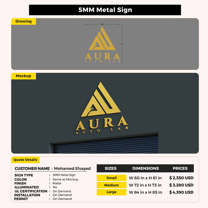 Custom Signs For Mohamed Elsayed