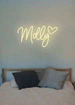 Molly Name LED Neon Sign  personalized wall-mounted name light décor by Neon.Shop for bedrooms, events, and gifts.