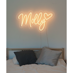 Molly Name LED Neon Sign personalized wall-mounted name light décor by Neon.Shop for bedrooms, events, and gifts.