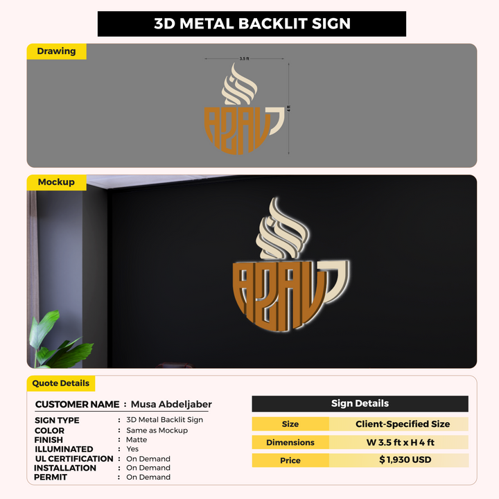 Custom Signs For Musa Abdeljaber