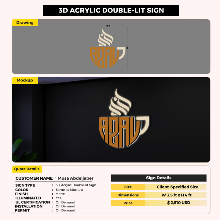 Custom Signs For Musa Abdeljaber