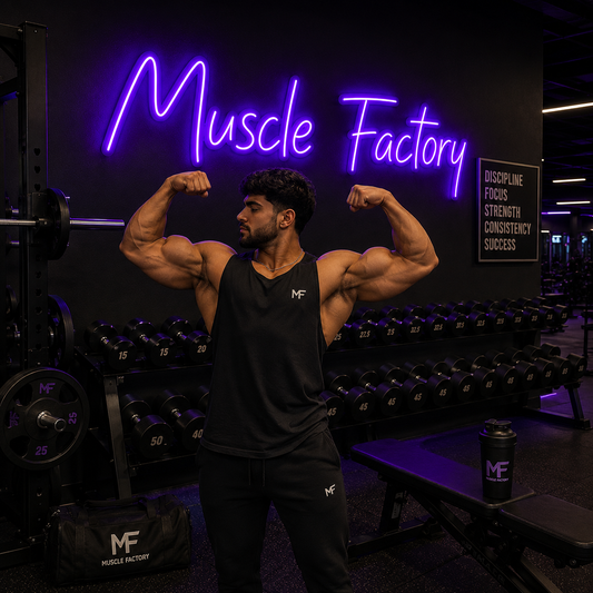 Muscle Factory LED Neon Sign Motivational Gym Wall Decor