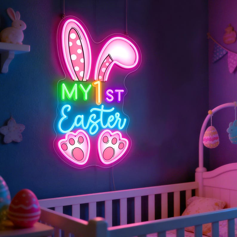 My 1st Easter neon sign for nursery or party decoration Neon.Shop