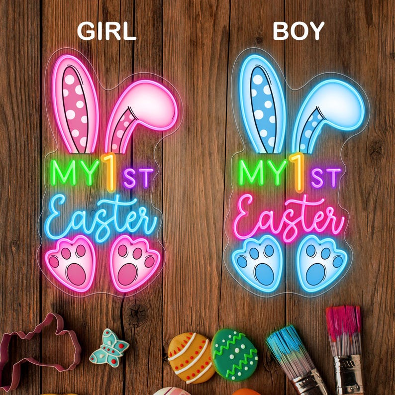 My 1st Easter neon sign for nursery or party decoration Neon.Shop