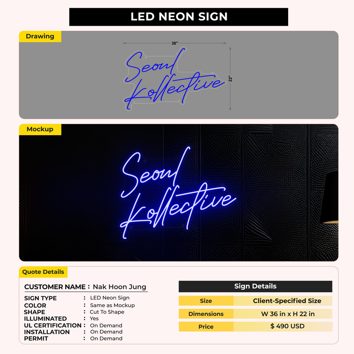 LED Neon Signs for Nak Hoon Jung