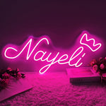 Nayeli Name LED Neon Sign in premium LED tubing, custom wall-mounted décor by Neon.Shop for home and parties.