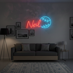 Neil LED Neon Sign, illuminated wall décor by Neon.Shop for bedrooms, offices, and celebrations.