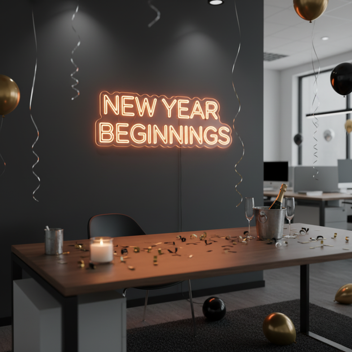 New Year Beginnings Neon sign