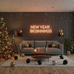 New Year Beginnings LED Neon Sign | 2026 Party & Home Décor by Neon.Shop