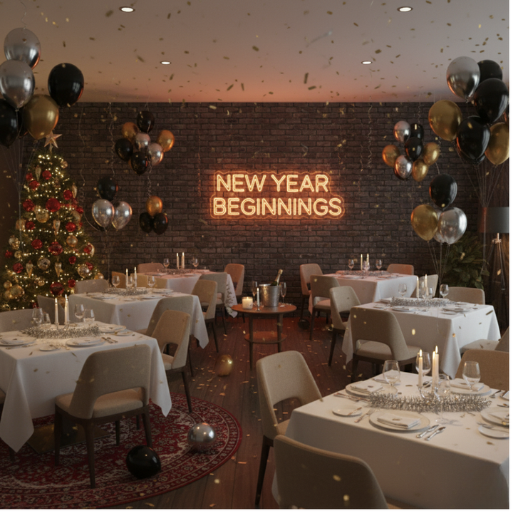New Year Beginnings Neon sign