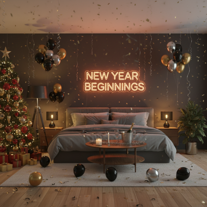New Year Beginnings Neon sign
