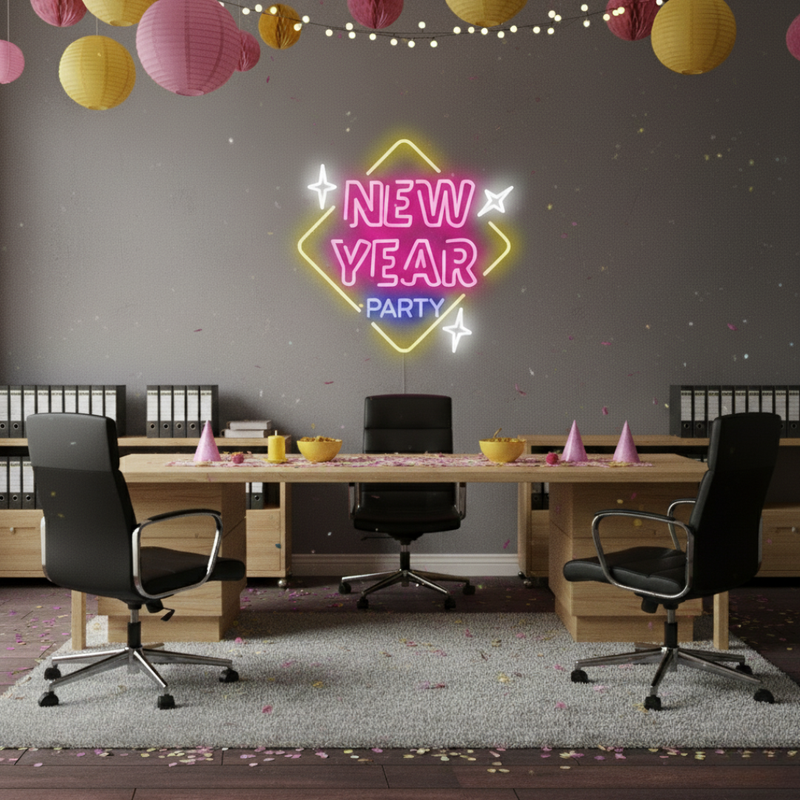 New Year Party LED Neon Sign by Neon.Shop for festive décor