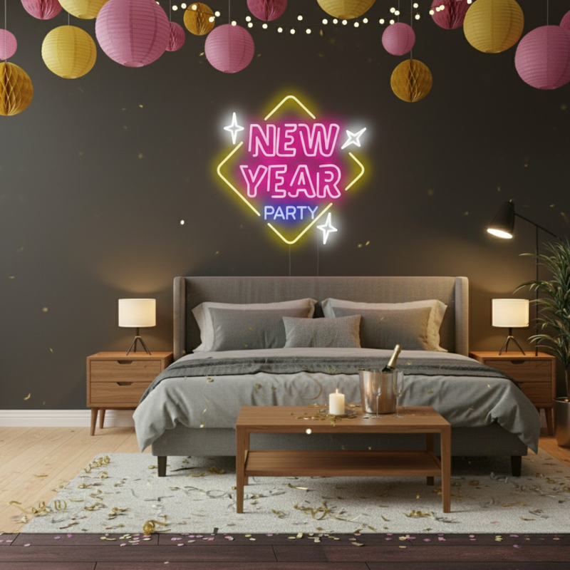New Year Party LED Neon Sign by Neon.Shop for festive décor