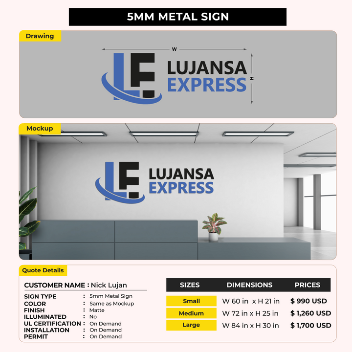 Custom Signs For Nick Lujan