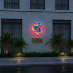 No Smoke UV Art LED Neon Sign with bright UV art glow, modern no-smoking wall décor by Neon.Shop
