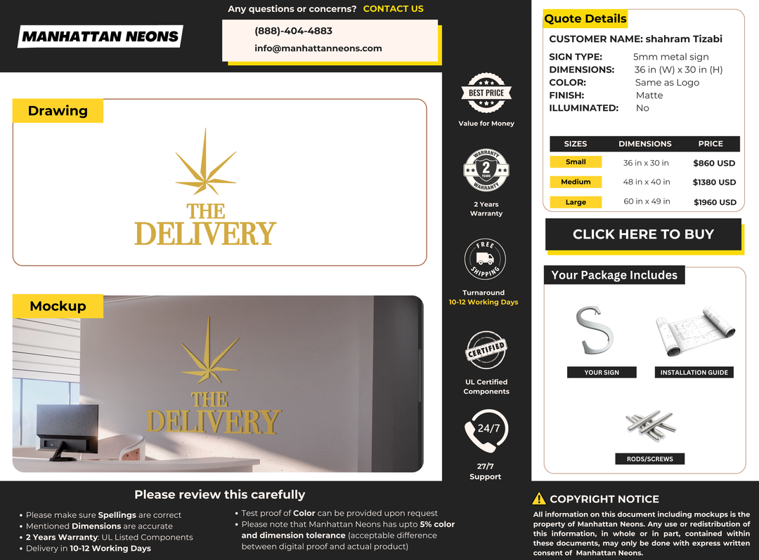 Business Signs for shahram Tizabi