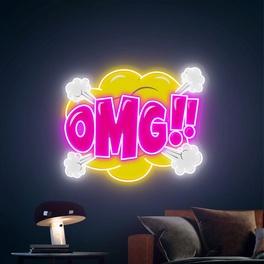 OMG UV print LED neon sign wall light for bedroom décor by Neon.Shop
