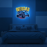 Offroad Adventure Car UV Art LED Neon Sign with bright UV art glow, adventure-themed LED wall décor by Neon.Shop