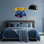 Offroad Adventure Car UV Art LED Neon Sign with bright UV art glow, adventure-themed LED wall décor by Neon.Shop