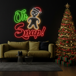 Oh Snap Gingerbread Man Merry Christmas LED neon sign by Neon.Shop Holiday LED neon décor