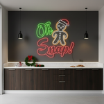 Oh Snap Gingerbread Man Merry Christmas LED neon sign by Neon.Shop Holiday LED neon décor