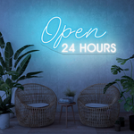 Open 24 Hours Business Neon Sign by Neon.Shop for cafés, restaurants, and stores