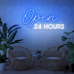 Open 24 Hours Business Neon Sign by Neon.Shop for cafés, restaurants, and stores