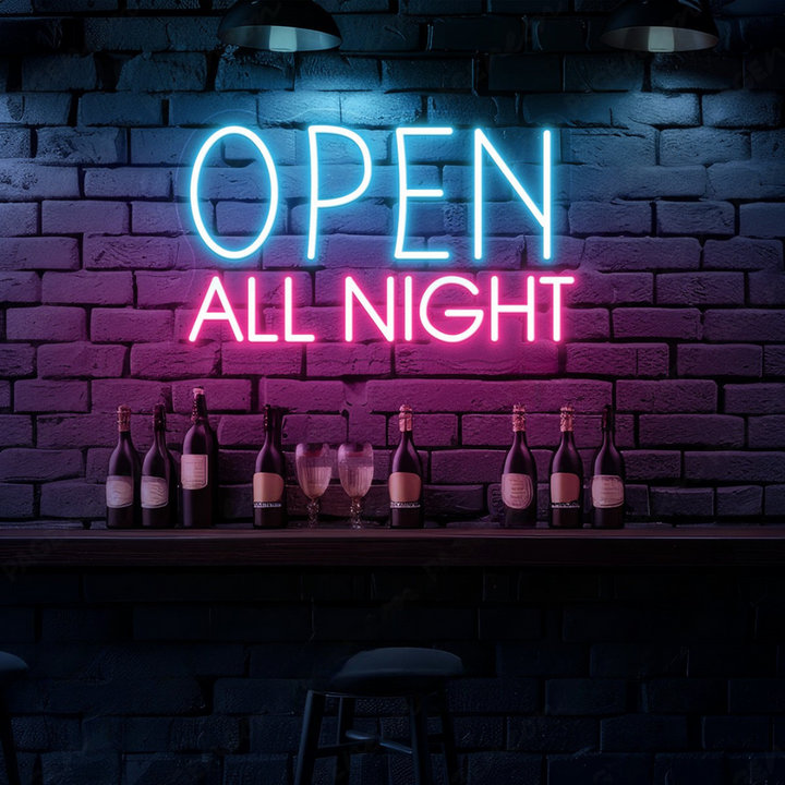 Open All Night Business Neon Sign