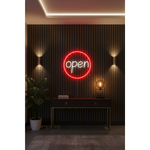 Open LED Neon Sign by Neon.Shop, ideal for storefronts and business windows