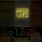 Open Late Business Neon Sign by Neon.Shop glowing bright for nighttime business visibility