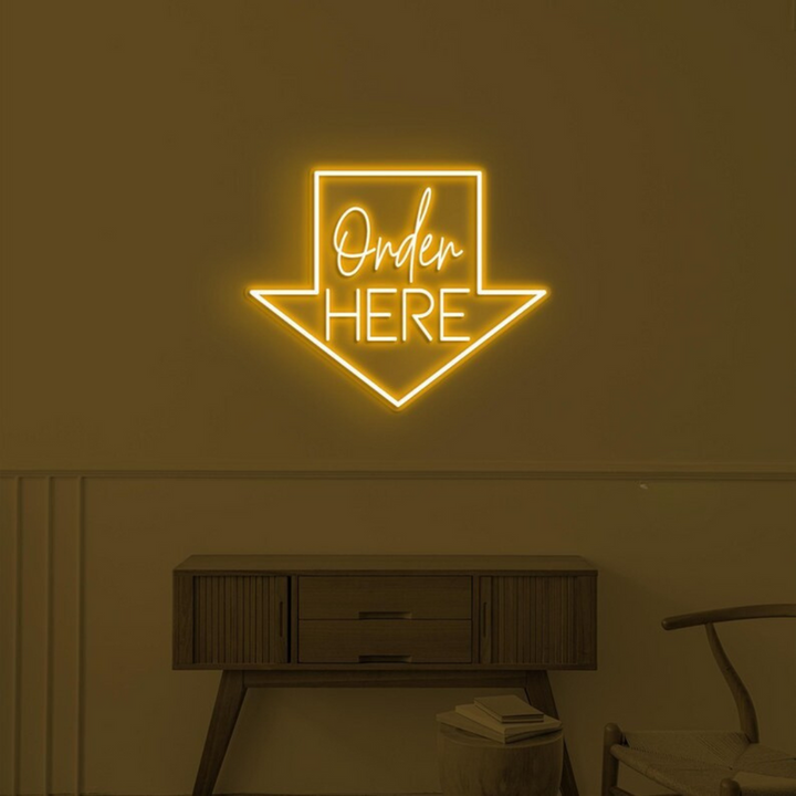 Order Here with arrow Business Neon Sign