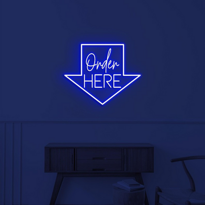 Order Here with arrow Business Neon Sign