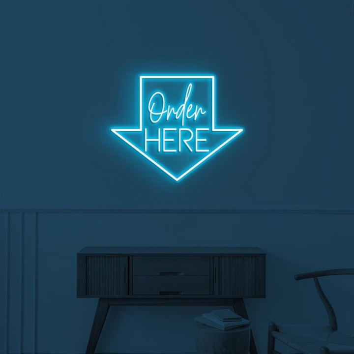 Order Here with arrow Business Neon Sign