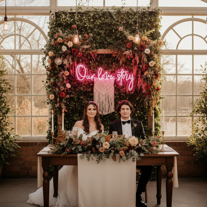 Our Love Story LED neon sign for reception stage decoration – Neon.Shop