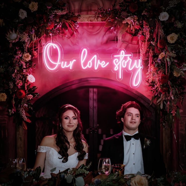 Our Love Story LED neon sign for reception stage decoration – Neon.Shop