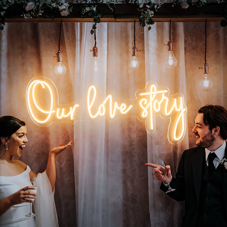 Our Love Story LED neon sign for reception stage decoration – Neon.Shop