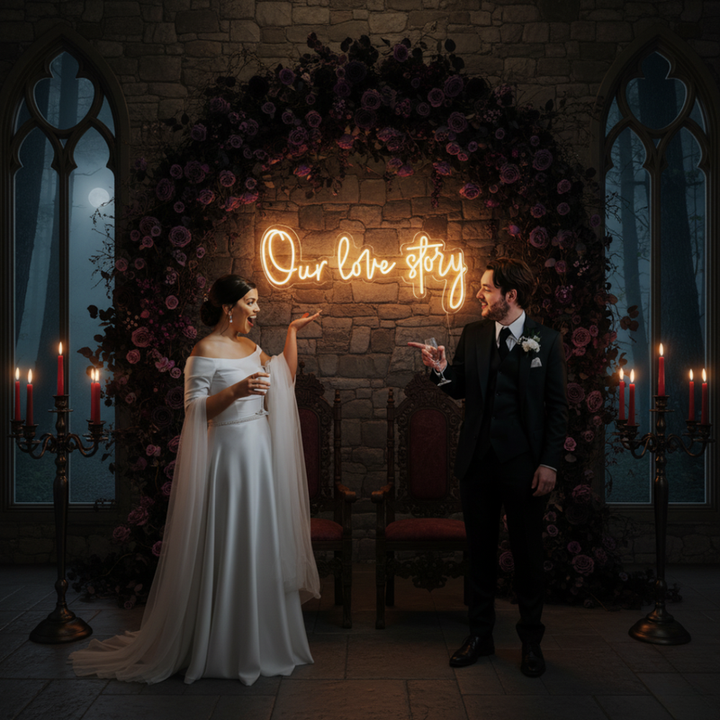 Our Love Story LED neon sign for reception stage decoration – Neon.Shop