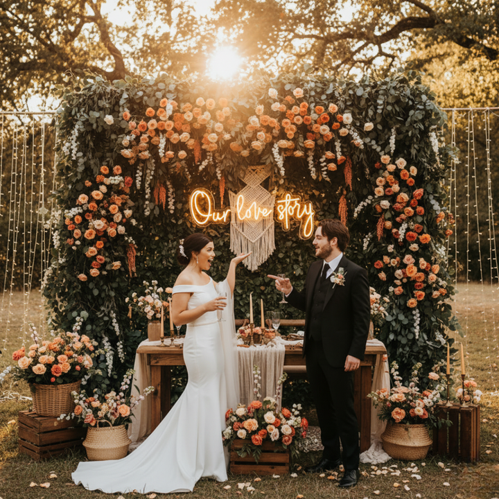 Our Love Story LED neon sign for reception stage decoration – Neon.Shop